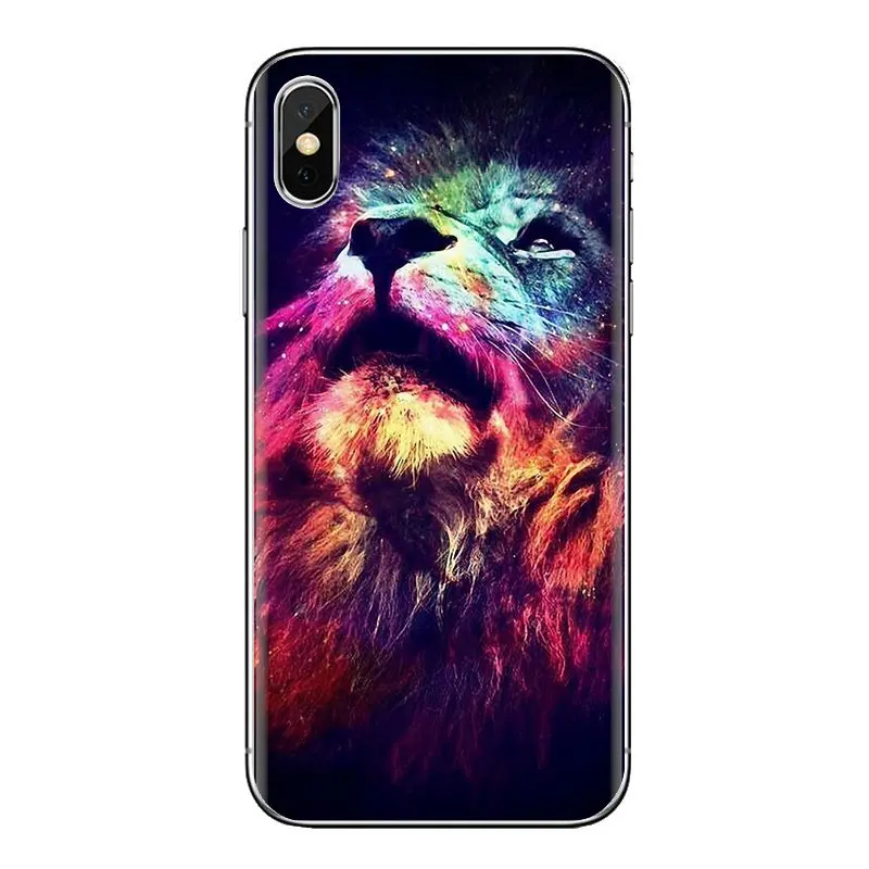 Корпус стильная туземная Лев пастельно-обложку для samsung Galaxy S2 S3 S4 S5 мини S6 S7 край S8