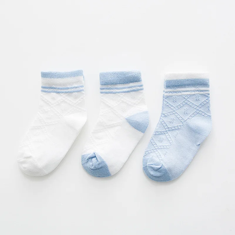 

Baby Lotus 3 Pairs/Lot Spring And Summer Kids Striped Lattice Mesh Girls Socks Meias Infantil Baby Boy Socks School Socks