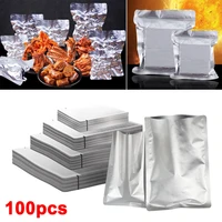100pcs aluminum foil vacuum bag kitchen mylar bags vacuum sealer food storage packages pouches keep food fresh sealing bag tools