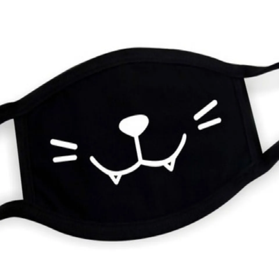 Противопыльная Мужская и женская черная маска для лица с изображением рта 1 шт./2