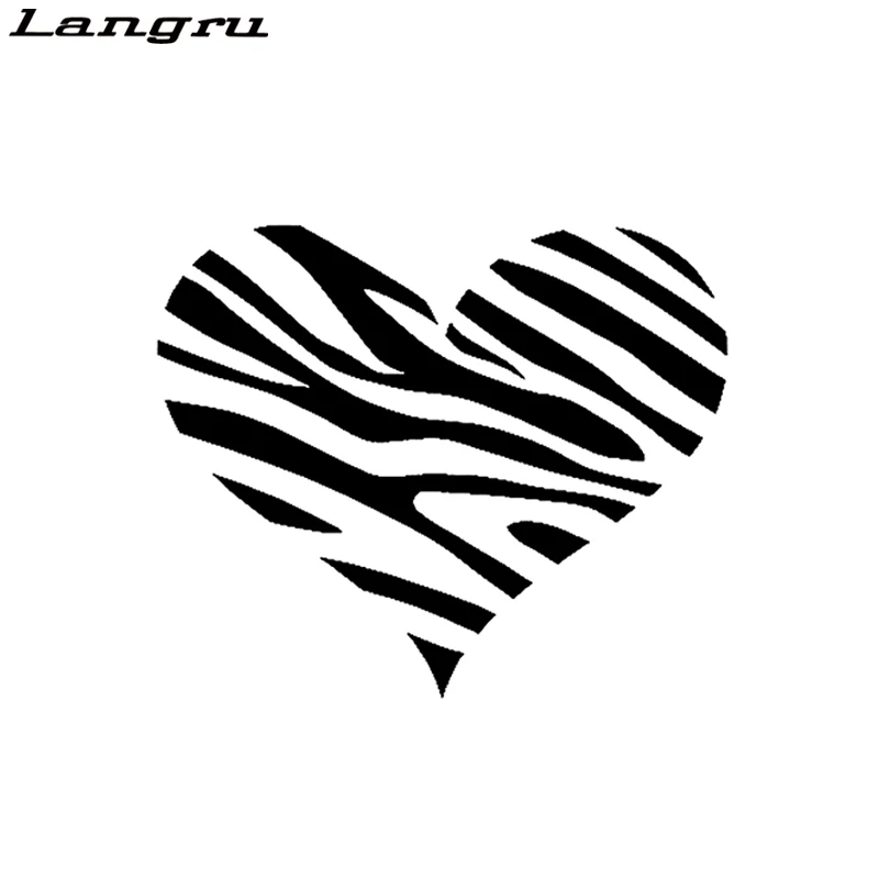 

Langru Зебра Печать Сердце Любовь Девочка модная виниловая Высококачественная Наклейка Автомобильные стикеры аксессуары Jdm