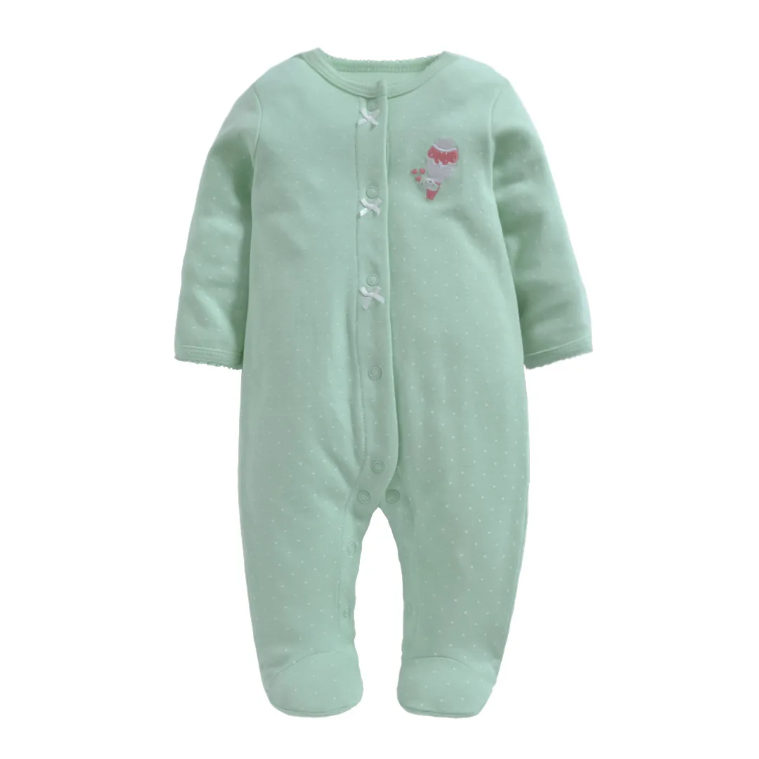 green Детский хлопковый комбинезон с длинными рукавами для мальчиков, jumsuit, одежда для маленьких мальчиков от 0 до 3 месяцев зимняя одежда для маленьких девочек, комбинезон - Цвет: green