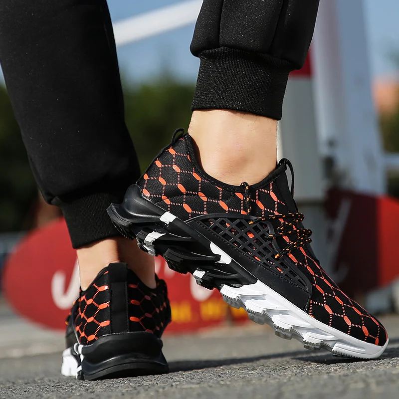 

Men Sneakers Fashion Walking Shoes Rhomboid Comforty Leisure Jogging Shoes Breathable Footwear Size 39-47