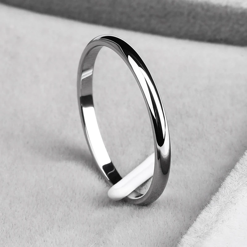 

Trendy Women Men Stainless steel Rings Smooth Romantic Simplicity Couple Wedding Party Unique Fine Cute Jewelry