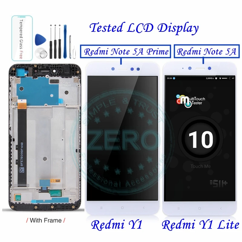 ЖК дисплей и рамка для Xiaomi Redmi Y1 / Lite Note 5A Prime Pro дигитайзер экрана сенсорная панель