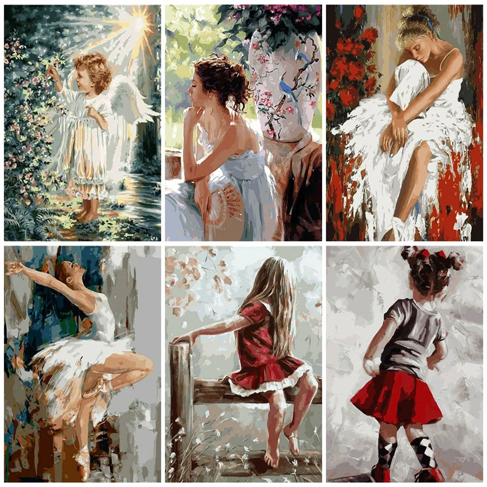 Раскраска по номерам для взрослых AZQSD портрет сделай сам нерамка акриловая