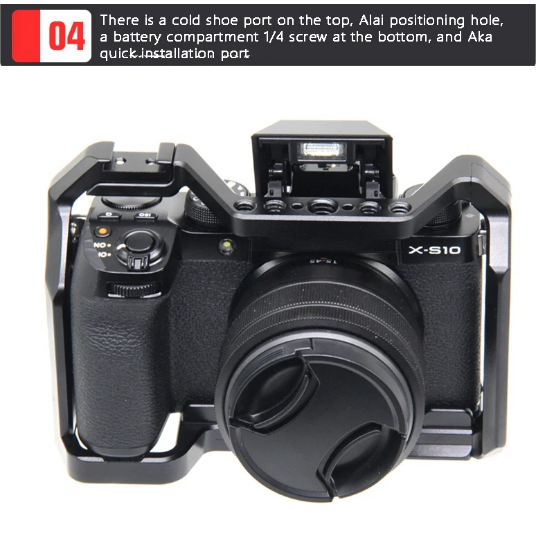 

Camera Rabbit Cage Metal Extended Rig with Cold Shoe Mount Akka / Aka Standard for Fuji XS10 Camera