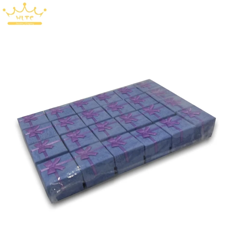 Purple 24 шт. разные цвета коробка для демонстрации ювелирных изделий коробка для колец серьги 4*4*3 см Упаковка Подарочная коробка - Цвет: Purple