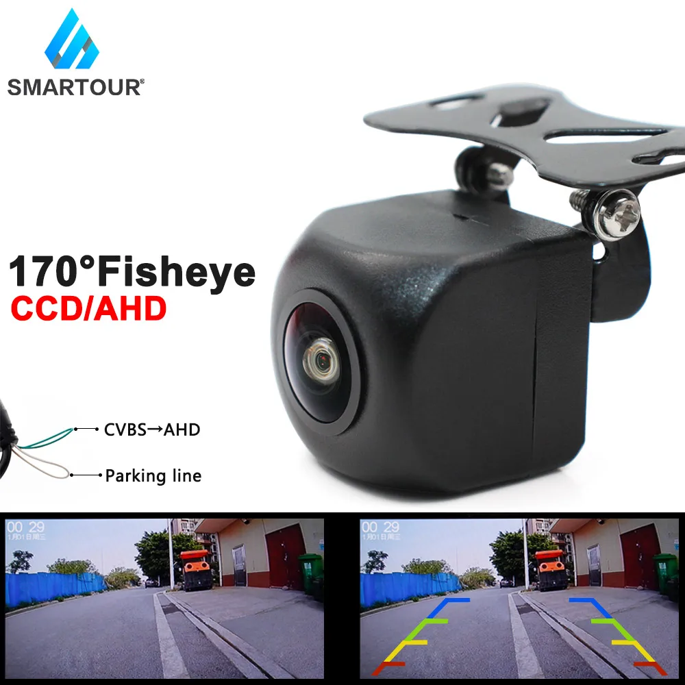 

Smartour Car Rear View Camera AHD 170 Degree Fisheye NTSC CCD Universal Night Vision HD Reverse Backup Parking Camera Waterproof