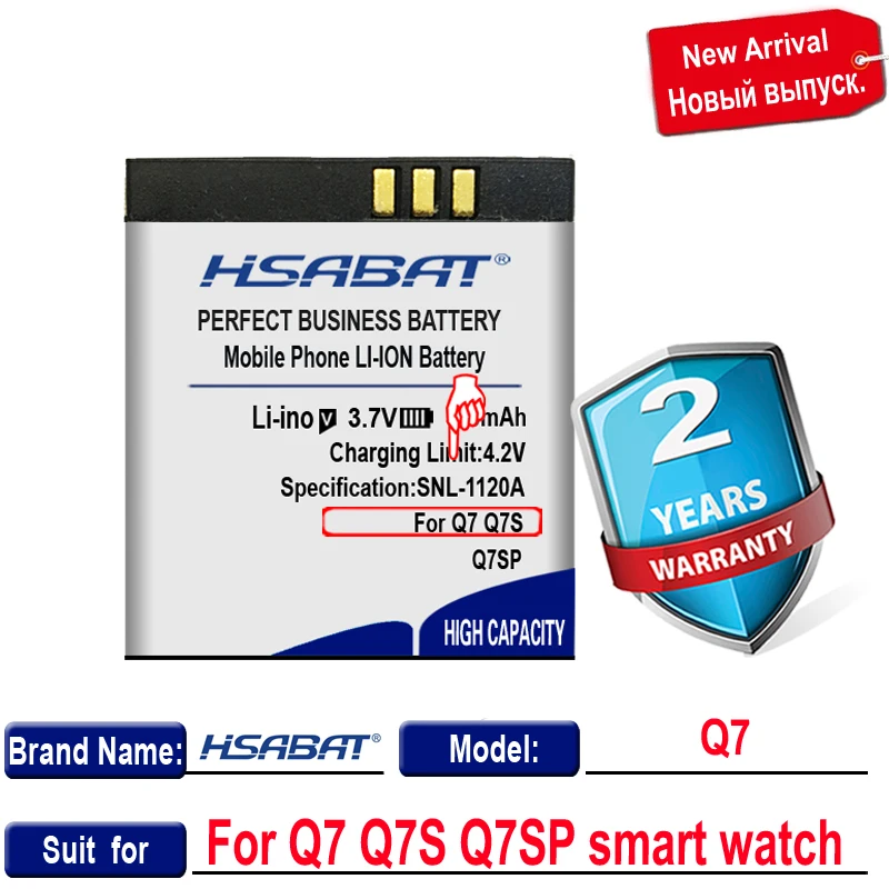 Аккумулятор HSABAT 0 цикл 500 мАч для Q7 Q7S Q7SP Смарт-часы телефон аккумулятор | Мобильные