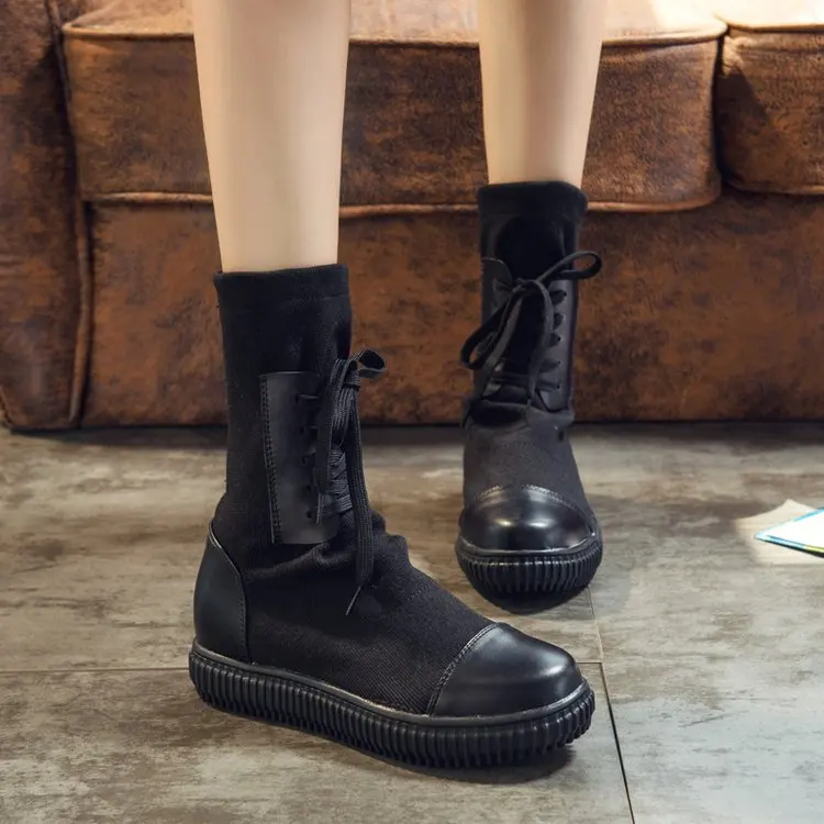 Новинка сезон осень зима женские зимние сапоги до середины икры мотоциклетные