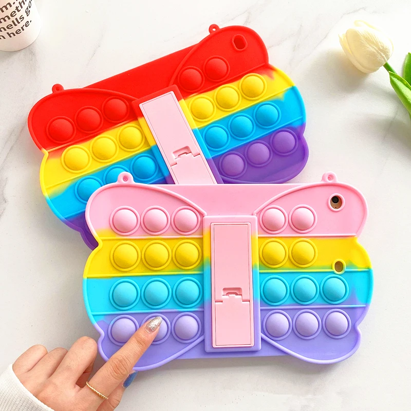

Silicone Push Bubble Fidget Toy Silicone Tablet Case For Apple IPad Air 4 / iPad Pro 2020 Soft Cover Protive Shell Squeeze Toys