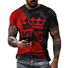 Новинка 2021, мужская летняя футболка с 3D-принтом короли, модный трендовый топ с коротким рукавом, повседневная спортивная мужская футболка