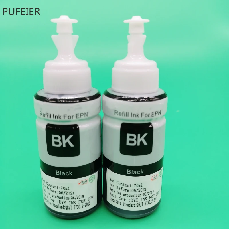 2BK черный пополнения чернил комплект Применение для принтера Epson L120 L132 L210 L222 L300 L355 L350 L362 L366 L550 L555 L566 2BK краситель окраски
