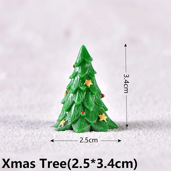 Xmas Tree(2.5x3.4cm) 1 шт. подарок микро бонсай для пейзажа Сказочный Сад домашний Декор Фигурка снеговика Мини Санта Клаус рождественские украшения аксессуары - Цвет: Xmas Tree(2.5x3.4cm)