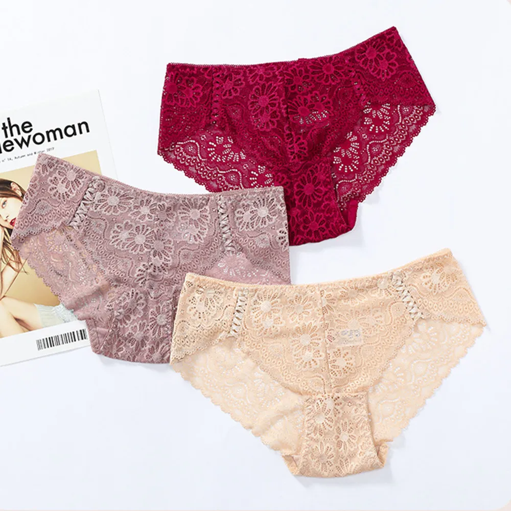 3 шт. сексуальные женские кружевные трусики нижнее белье для женщин женское