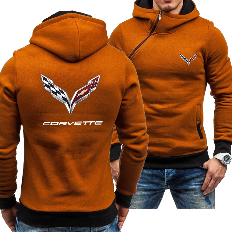 

spring autumn Men's new Corvette casual fashion Sweatshirt hooded cardigan jacket HipHop Harajuku Male Clothing