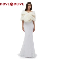 ivory worm formal party evening jackets wraps 2020 faux fur cloaks wedding capes winter women bolero wraps shawls in stock shrug