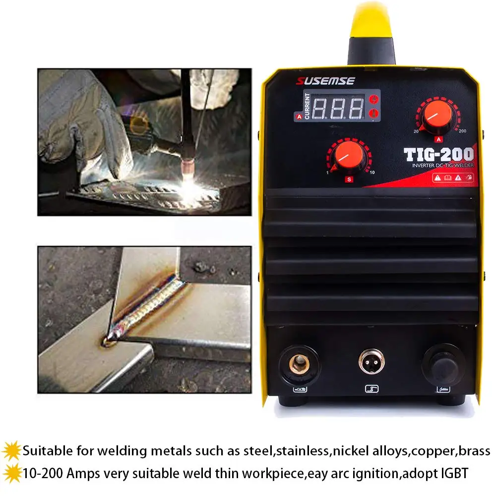 TIG сварочный высокочастотный 200Amp двойной напряжение 110/220 В портативный прибор для ручной дуговой сварки DC Инвертор Цифровой TIG сварочный аппарат