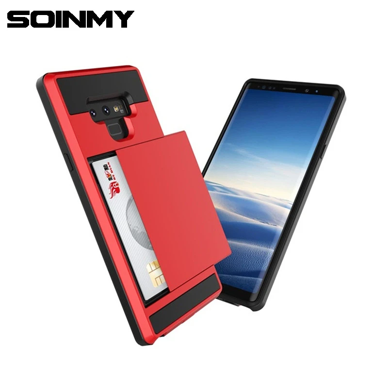 

Credit card wallet case phone cover for samsung galaxy s10 s9 s8 plus TPU+PC Hybrid Protective Case for Samsung Galaxy Note 9