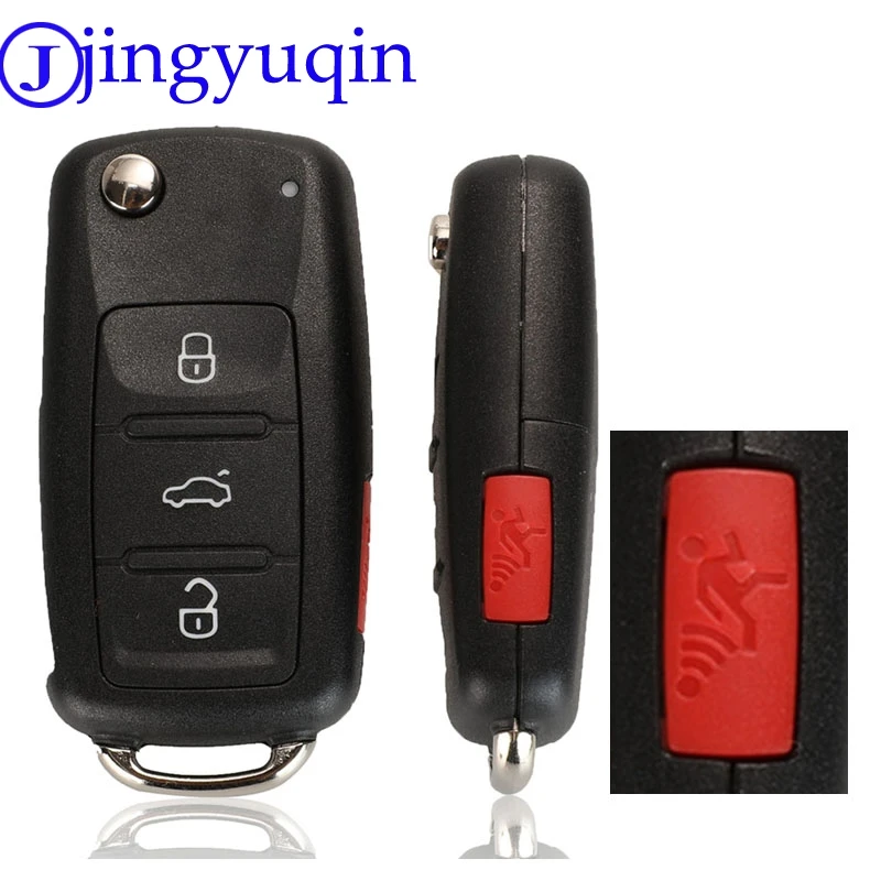 Чехол для автомобильного ключа jingyuqin с 4 кнопками VW Caddy Eos Golf Jetta Beetle Polo Up Tiguan Touran