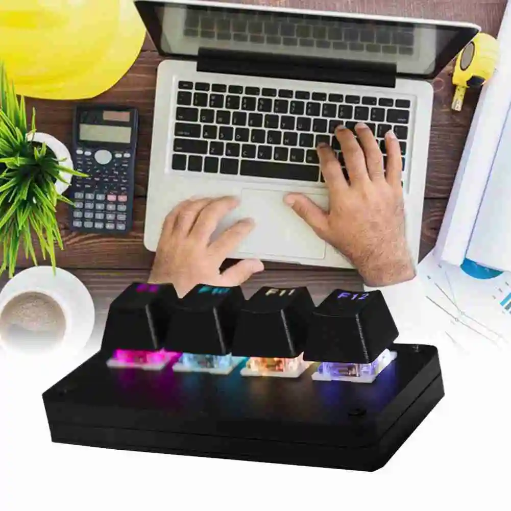 

4 Key Hotswap RGB Support Macro Function Type C Outemu Mechanical Keyboard For Gaming Photoshop setting by software