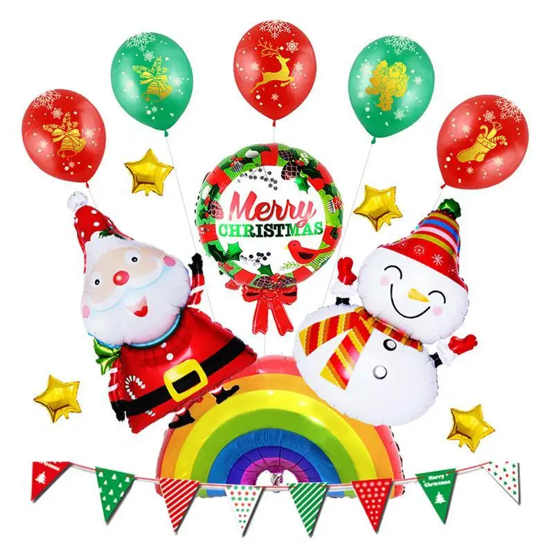 

New Year Christmas arrangement balloons Santa snowman aluminum balloon Background wall DIY Christmas decoration balloons FZ420