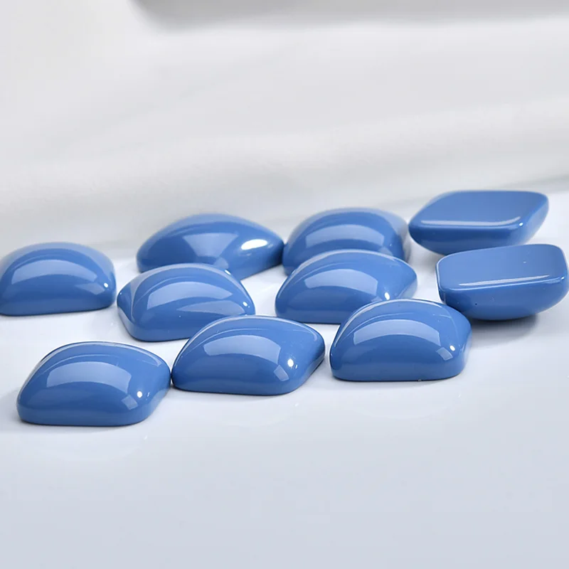 Ретро полупилюль смола квадратный сплошной цвет патч ушное кольцо для ногтей