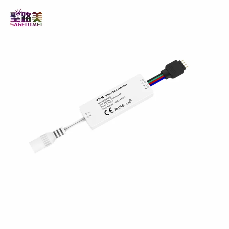 V3-M 12-24 В постоянного тока 3-канальный RGB светодиодный мини радиочастотный