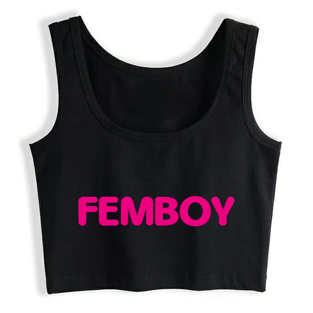 

Crop Top Women Femboy Design Gothic Harajuku Grunge Emo Gym korean Tank Top Sexy Blouse Female Clothes Top Mujer Verano 2021