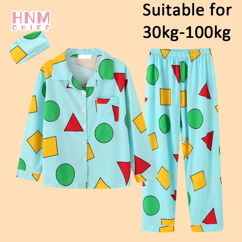 Korean Pijama Schin Chan Cute Home Couple Pajamas Casual Cartoon Print 2-piece Set Autumn Winter Warm Long Sleeve Sinchan Suit