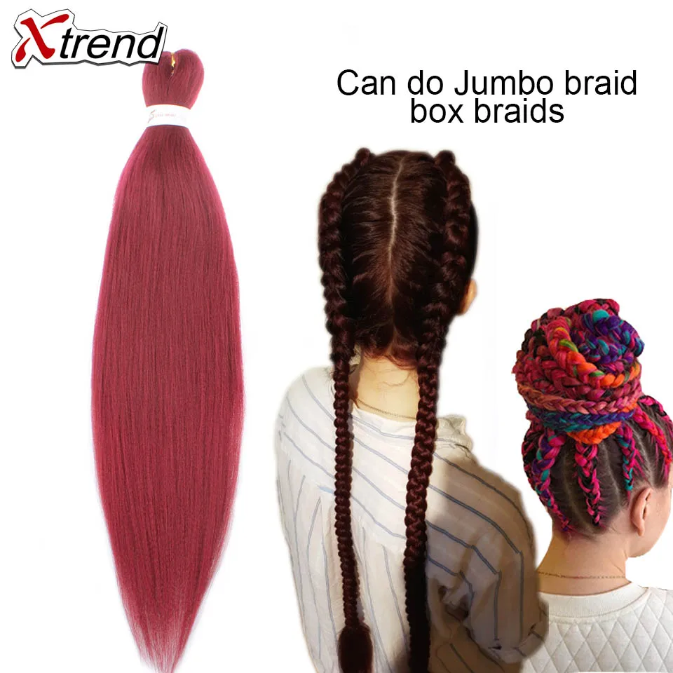 Xtrend предварительно Заплетенные волосы Easy Jumbo Braid Омбре синтетические крючком