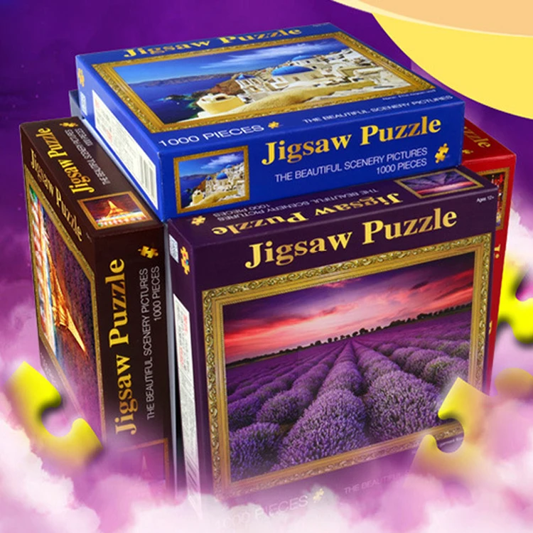 

1000Pieces Unique France Provence Lavender Field Jigsaw Puzzle 1000pcs Summer Sunset Landscape Puzzle for Kids Adult Mother's