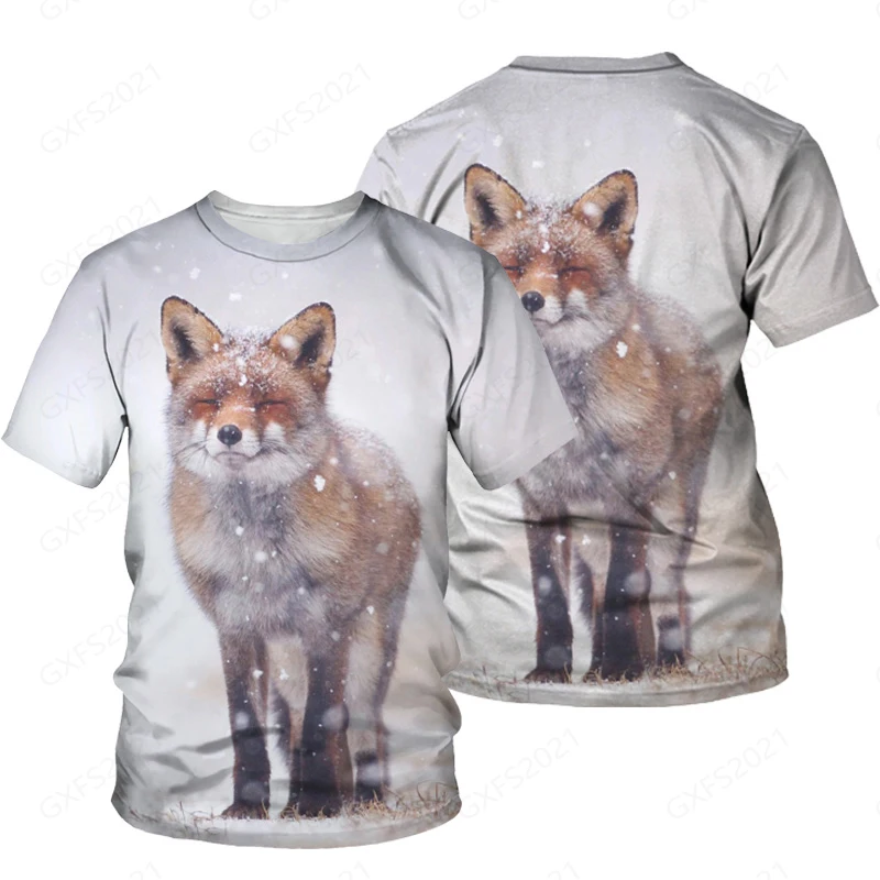 

Summer Men's 3D T-Shirt Funny Animal Fox Print T-Shirt Lovers Fashion Leisure Street Sports Travel Party Cool Man's Best Choice