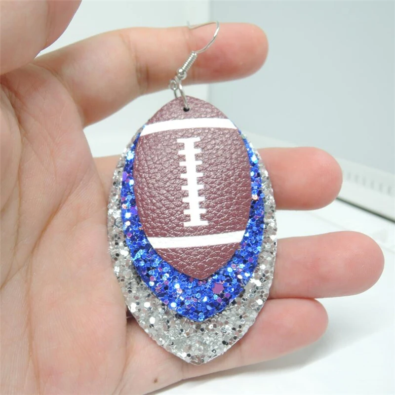 Богемные футбол трехслойные каплевидные серьги из кожи для женщин листья