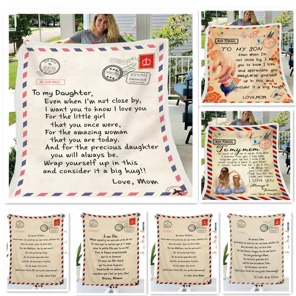 

Фланелевое Одеяло ToMy для дочери, одеяло с надписью и надписью, двойное одеяло, одеяло с испанским языком и принтом, одеяло с надписью «Love»