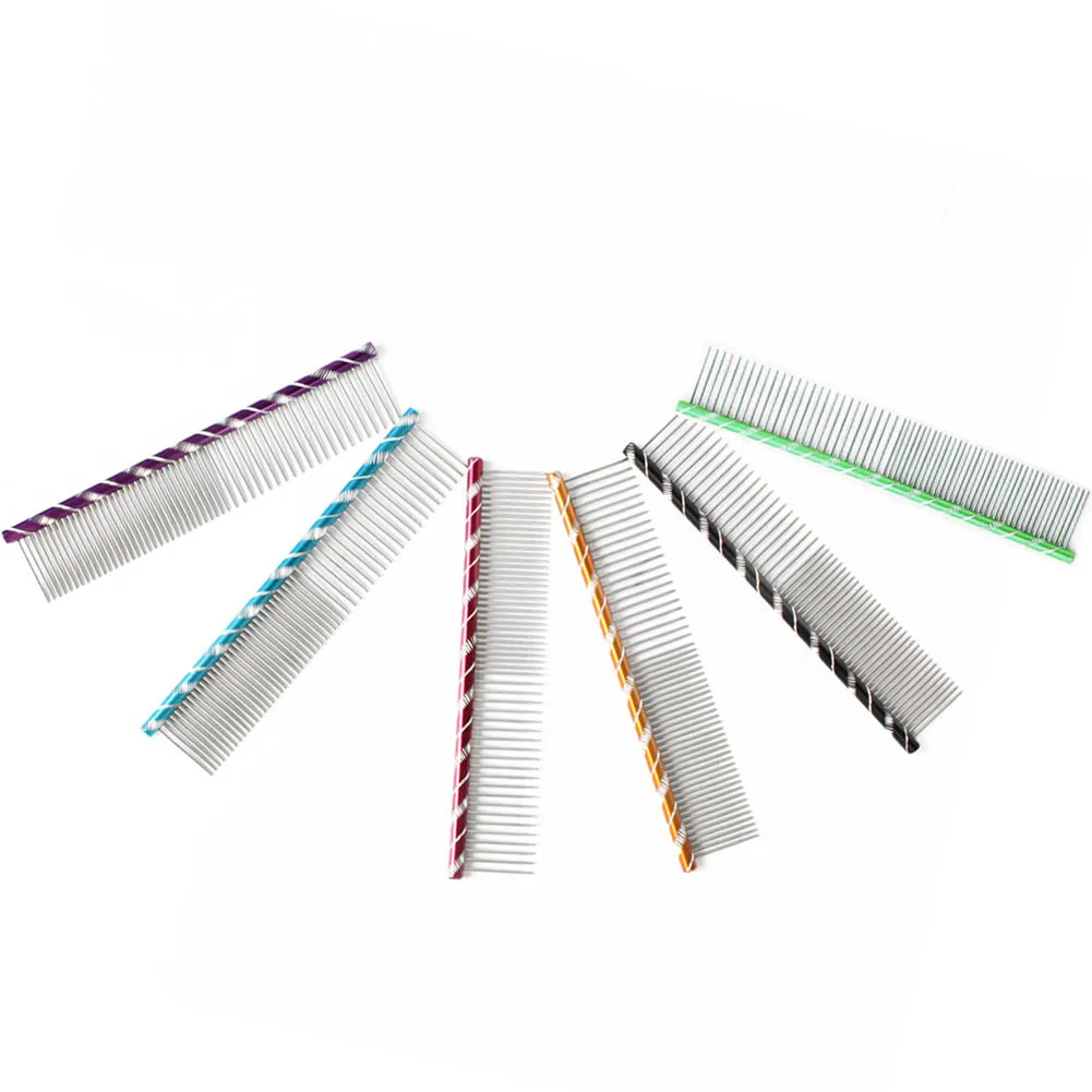 Pet Dog and Cat Comb Bright Multi-Colored Stripe Grooming For Shaggy Dogs Barber Tool Salon Dropship | Дом и сад