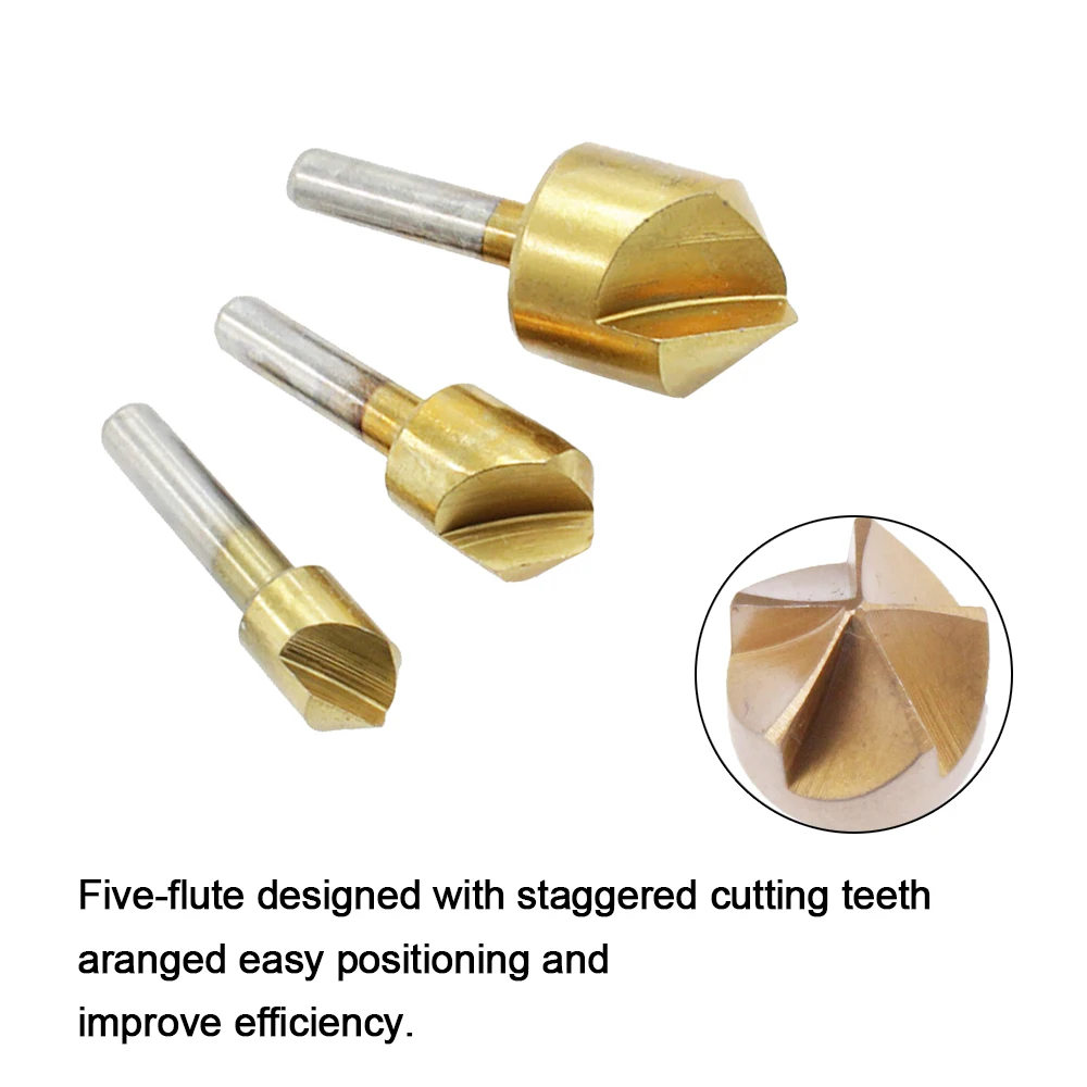 3/6 шт. сверло из быстрорежущей стали с зенкером 5 канавками сверла для снятия