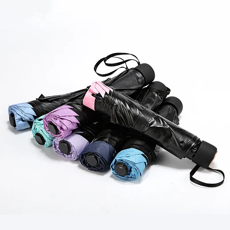 

Girls Umbrellas Cartoon Cats Printed Girl Folding Umbrella Protection Sun Parasol Kids Black Coating Umbrellas for Female L