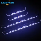 Carptah акриловые перемещение СВЕТОДИОДНЫЙ Добро пожаловать педаль автомобиль накладка педаль порога путь светильник для Audi Q7 4L и формирующая листы для кровли 4 м 2005 - 2019