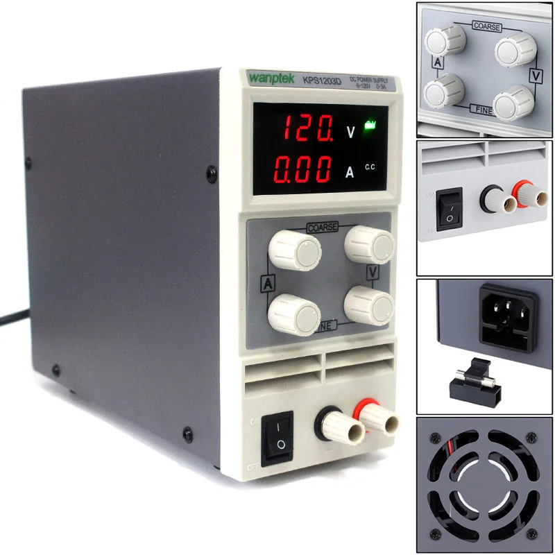 120V 3A постоянного тока Регулируемый Мощность высокой точности регулируемое питание переключатель Питание обслуживания защита Функция KPS1203D