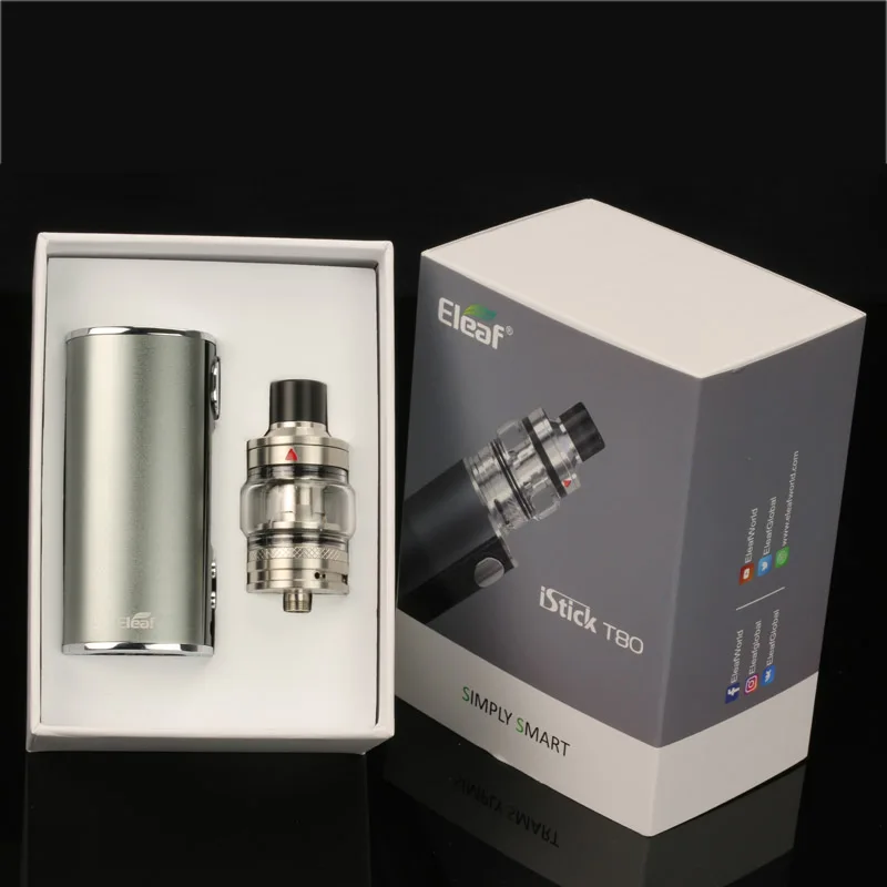 Eleaf iStick T80 набор с баком Pesso 5 мл 80 Вт коробка мод 3000 мАч батарея EF M катушка