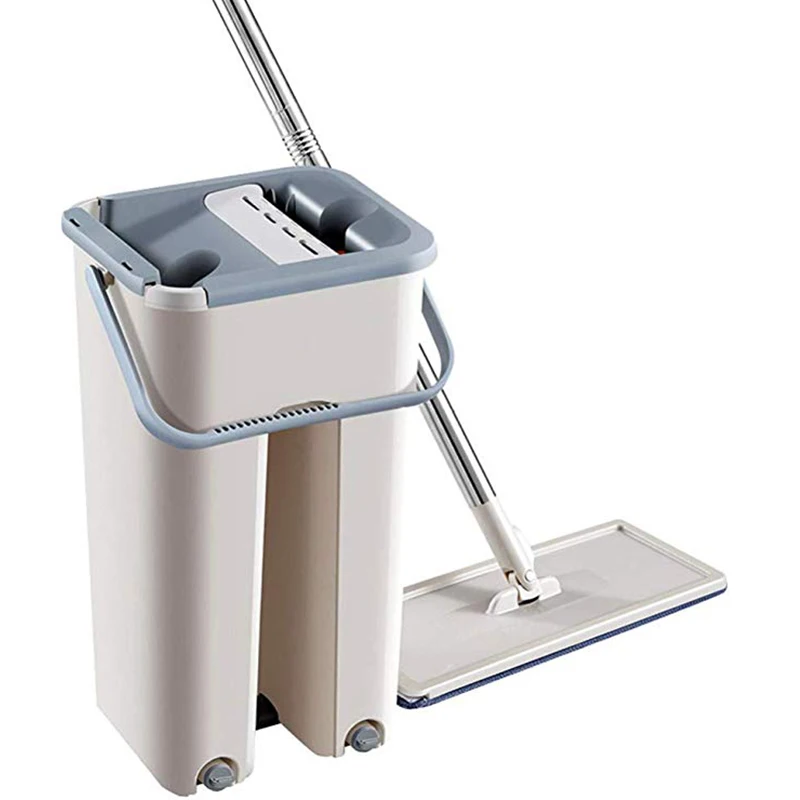 Швабра и ведро из микрофибры для сухой влажной уборки | Дом сад