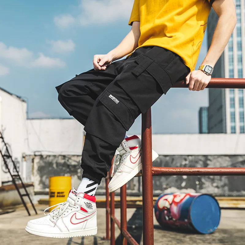

Casual Jogging Pants Men Multi Pocket Cargo Pants for Male Lightweight Summer Streetwear Japanese Harajuku Sweatpants Work Wear