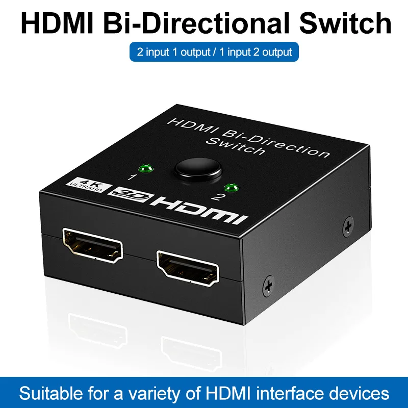 Двунаправленный HDMI-разветвитель Zeadow 1 в 2 выхода/2 входа выход поддерживает 4K 3D 1080P