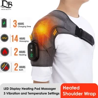 led display 3 levels heating vabration shoulder massager brace heat therapy shoulder bandage arthritis pain relief health care