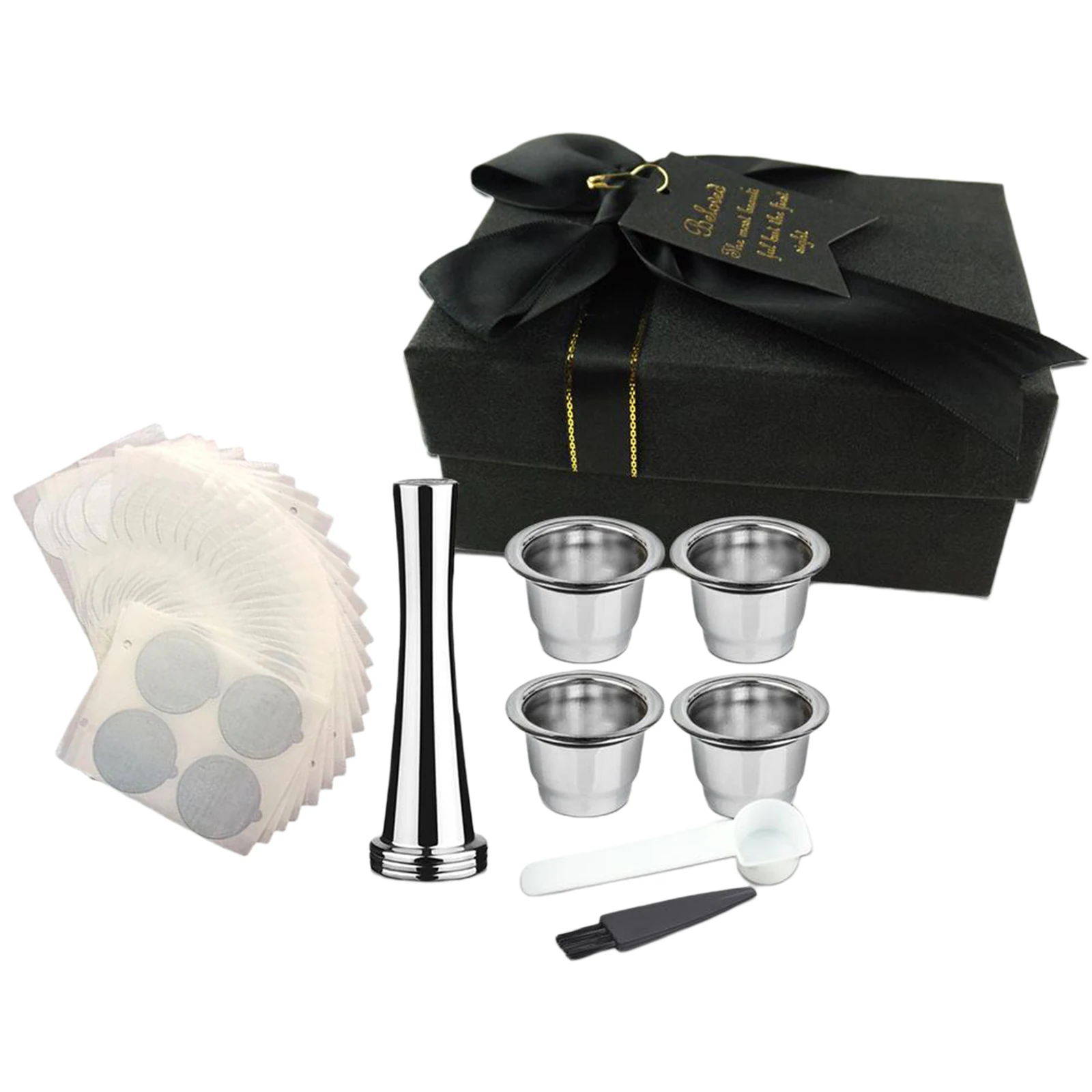 

4PCS Refillable Coffee Pod Filter Cup Brush Fit for Nespresso Maker BPA Free