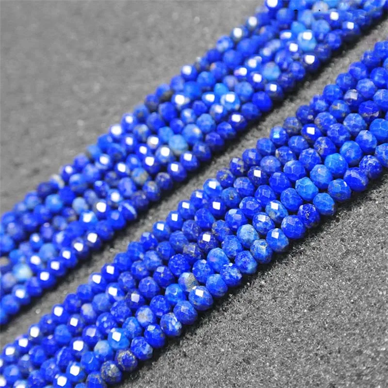 

2x3mm-3x4mm Natural Faceted lapis lazuli irregularround Stone Beads For DIY necklace bracelet jewelry making 15 "free delivery