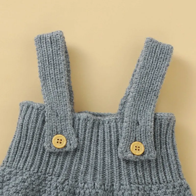

Baby Winter Romper Baby Knitting Rompers Autumn Overalls Newborn Sleeveless Solid Jumpsuit Girls Boys Clothes Hot