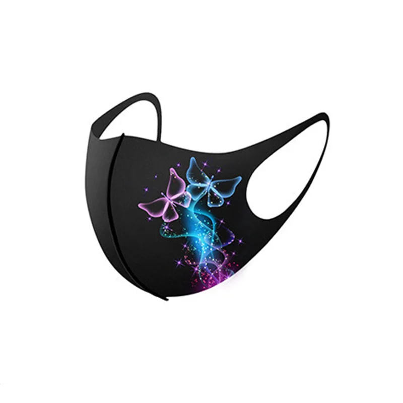 Модные маски с рисунком моющаяся маска для рта из вискозной ткани принтом